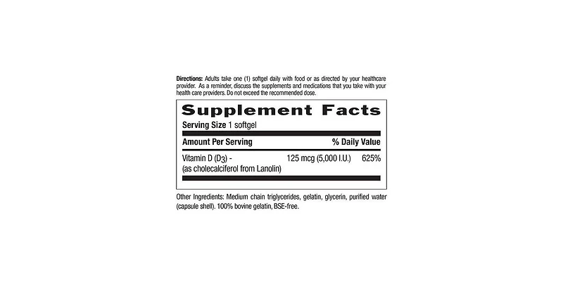 Country Life Vitamin D3, 5000 Iu, 200 Softgels