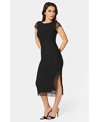 Bebe Women's Powermesh Maxi T-Shirt Dress