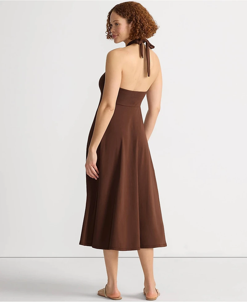Lands' End Women's Cotton Modal Halter Midi Dress