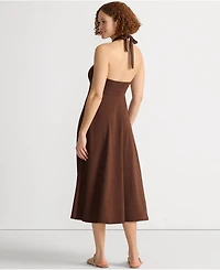 Lands' End Women's Cotton Modal Halter Midi Dress