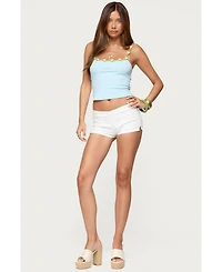Edikted Womens Dima Crochet Trim Tank Top