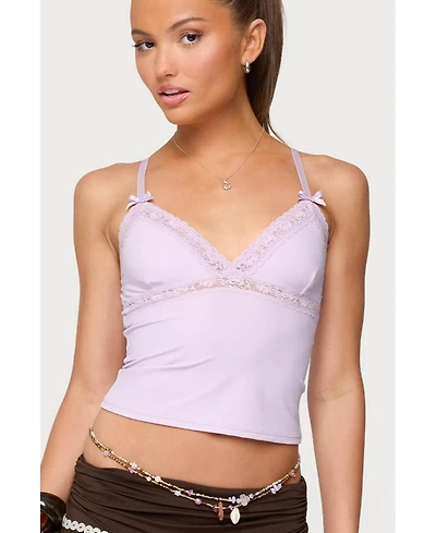 Edikted Women's Fran Lacey V Neck Tank Top