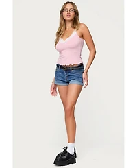 Edikted Womens Gabrietta Lacey Tank Top