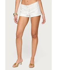 Edikted Women's Trisha Tassle Eyelet Shorts