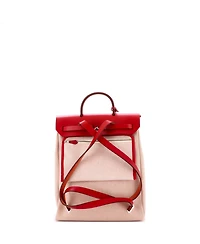 Pre-Owned Hermes Herbag A Dos Zip Backpack Toile and Leather