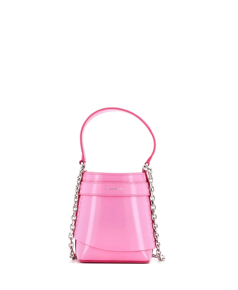 Pre-Owned Givenchy Micro Gv Shark Lock Bucket Bag Leather