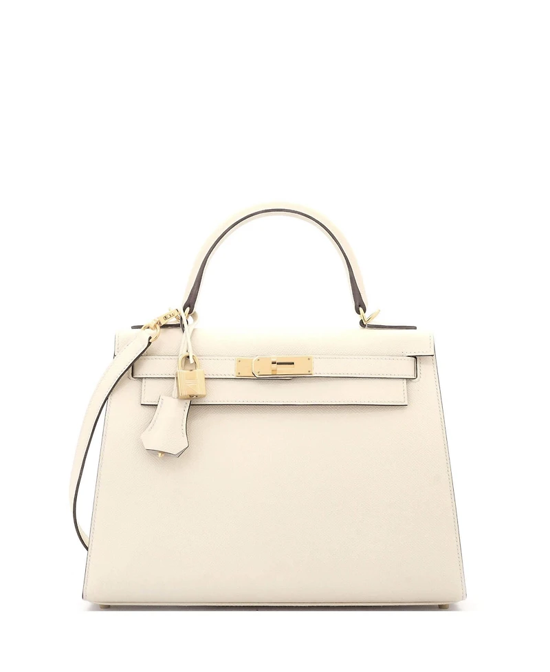 Pre-Owned Hermes Kelly 28 Handbag Light Epsom with Gold Hardware