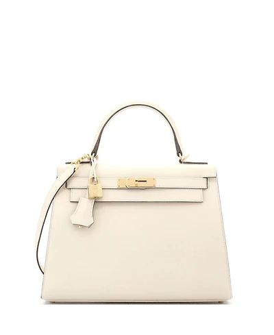 Pre-Owned Hermes Kelly 28 Handbag Light Epsom with Gold Hardware