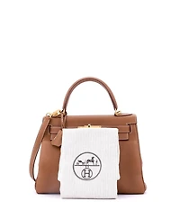 Pre-Owned Hermes Kelly Handbag Brown Togo with Gold Hardware