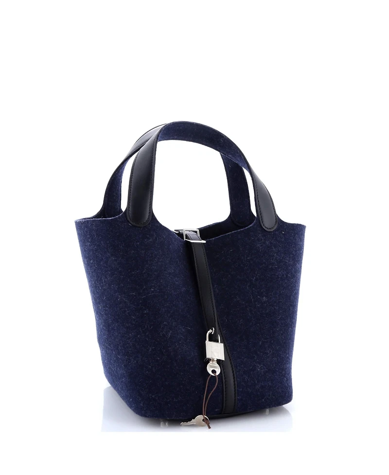 Pre-Owned Hermes Mm Picotin Lock Bag Felt with Leather
