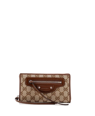 Pre-Owned Balenciaga Long x Gucci The Hacker Project Neo Classic Zip Wallet Gg Canvas