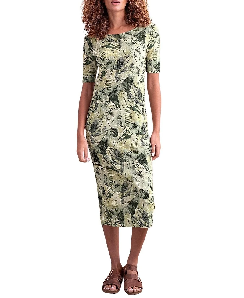 Celtic & Co. Women's Linen Blend Button Back Midi Dress