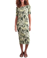 Celtic & Co. Women's Linen Blend Button Back Midi Dress