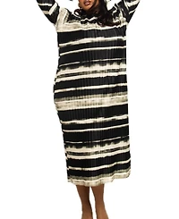 Fashion-szn Curve Women's Striped Plisse Midi Dress
