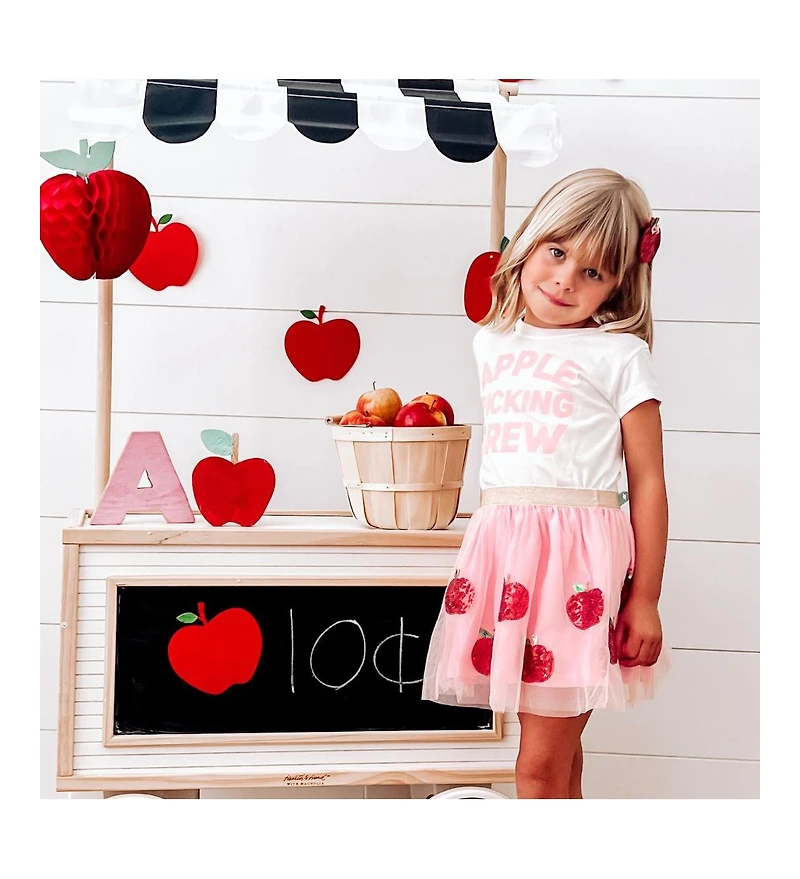 Sweet Wink Little and Big Girls Apple Picking Crew Short Sleeve T-Shirt