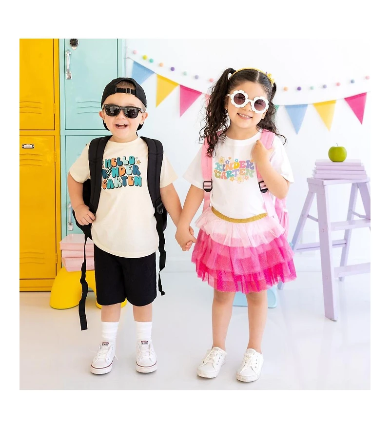 Sweet Wink Little and Big Boys Hello Kindergarten Short Sleeve T-Shirt