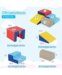 Gymax Toddler Climb & Crawl Activity Playset Blocks w/ Waterproof Pu Cover Epe Foam