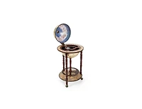 Wooden Globe Bar Cart with Wine Rack and Wheels, Classic Italian Style Design