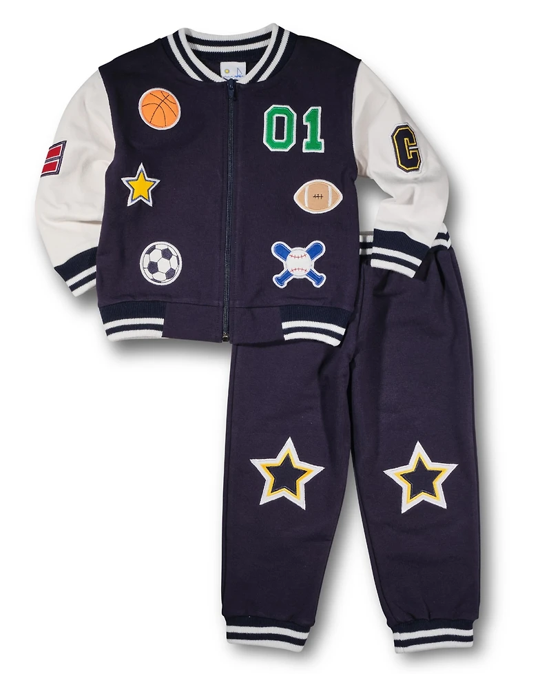 Florence Eiseman French Terry Varsity Sports Jacket