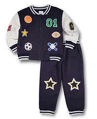 Florence Eiseman French Terry Varsity Sports Jacket