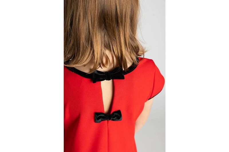 Florence Eiseman Big Girls Crepe Knit Dress With Velvet Trim