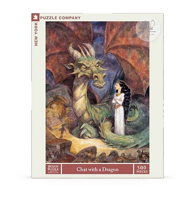 New York Puzzle Company Chat with a Dragon 500 Piece Puzzle