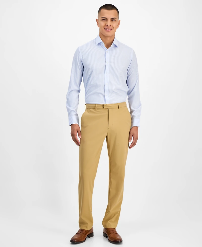 Tom Baine Men's Four Way Stretch Geo Print Button Down Dress Shirt