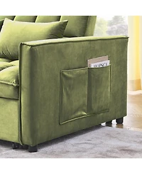 Streamdale Furniture Velvet Green 54" Sleeper Sofa with Adjustable Back