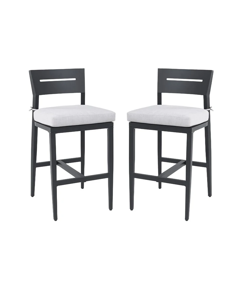 Streamdale Furniture Modern Outdoor Bar Stools - Ember Black Sunbrella Cushion