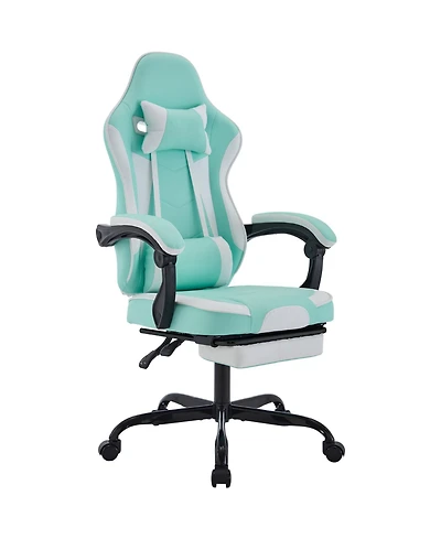 Streamdale Furniture Gaming Chair Ergonomic Footrest Massage Green