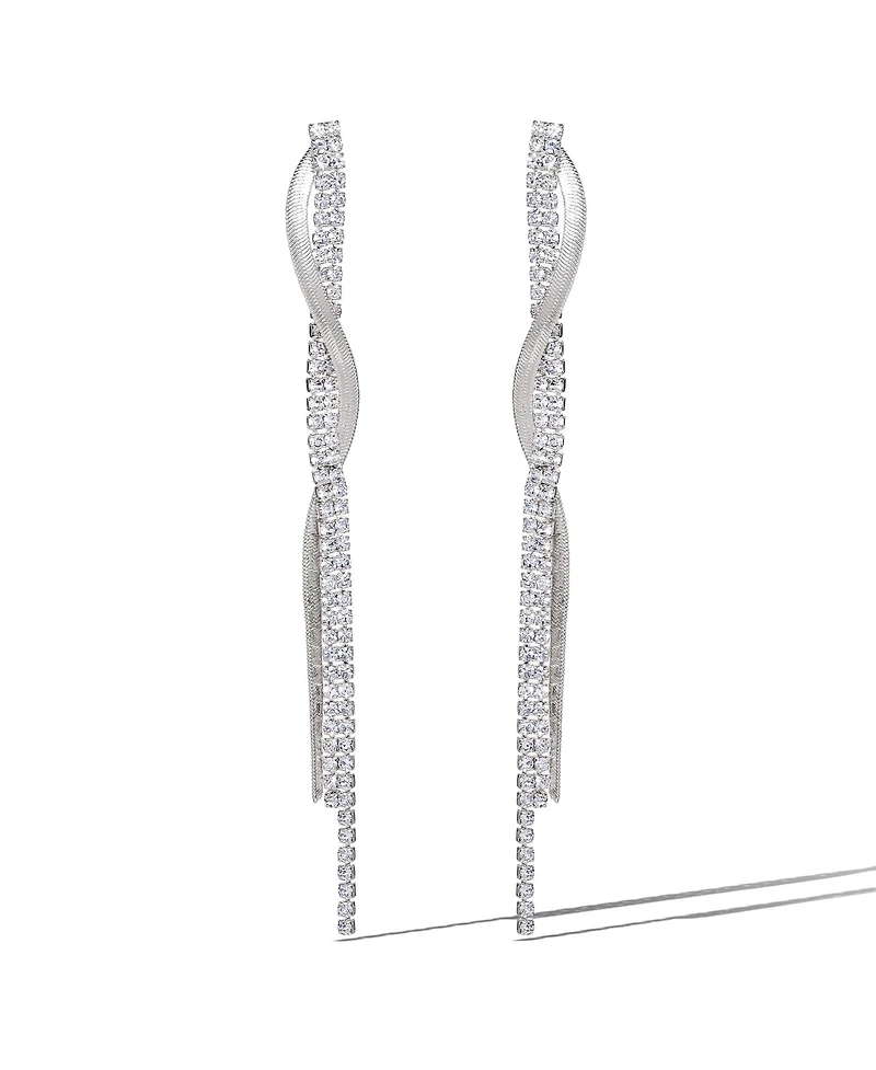 Jessica Simpson Silver Linear Drop Earrings