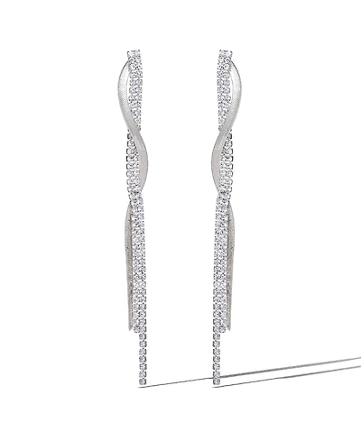 Jessica Simpson Silver Linear Drop Earrings