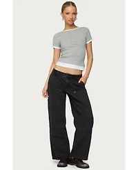 Edikted Women's Ayla Low Rise Carpenter Jeans