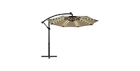 Mecale 10 Feet 360° Rotation Solar Powered Led Patio Offset Umbrella without Weight Base