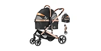 Aostirmotor 4 in 1 Pet Stroller with Detachable Carrier, 180° Reversible Canopy, All Terrain 4-Wheel,45 lbs Capacity for Dogs