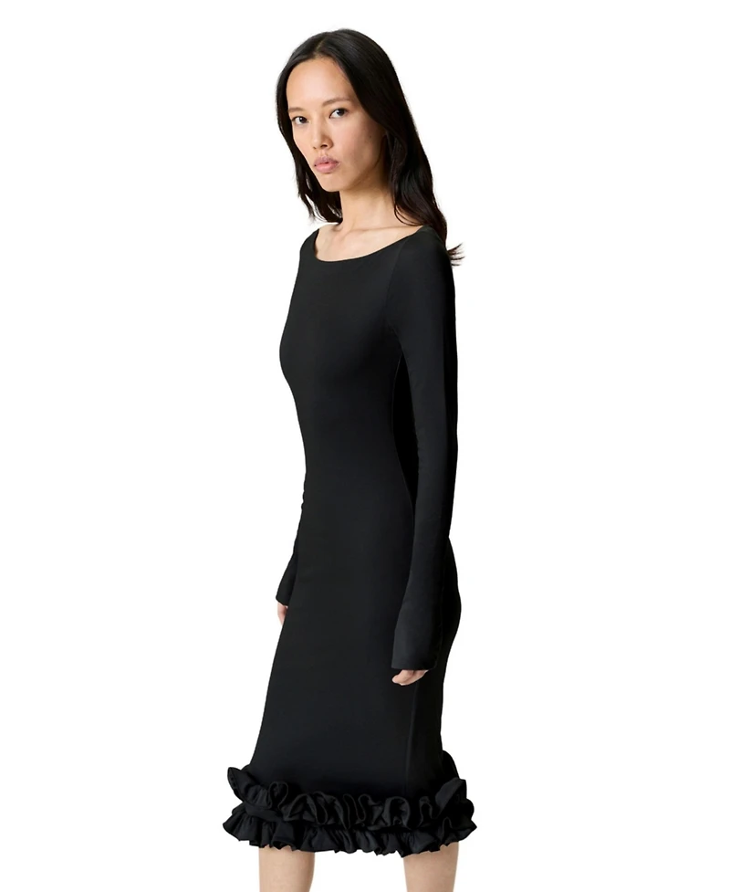 Nocturne Women's Jersey Maxi Dress with Ruffle Detail