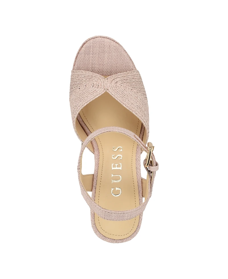 Guess Women's Saylin Woven Block Heel Platform Sandals