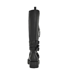 Guess Women's Yanky Tall Buckled Moto Lug Boots