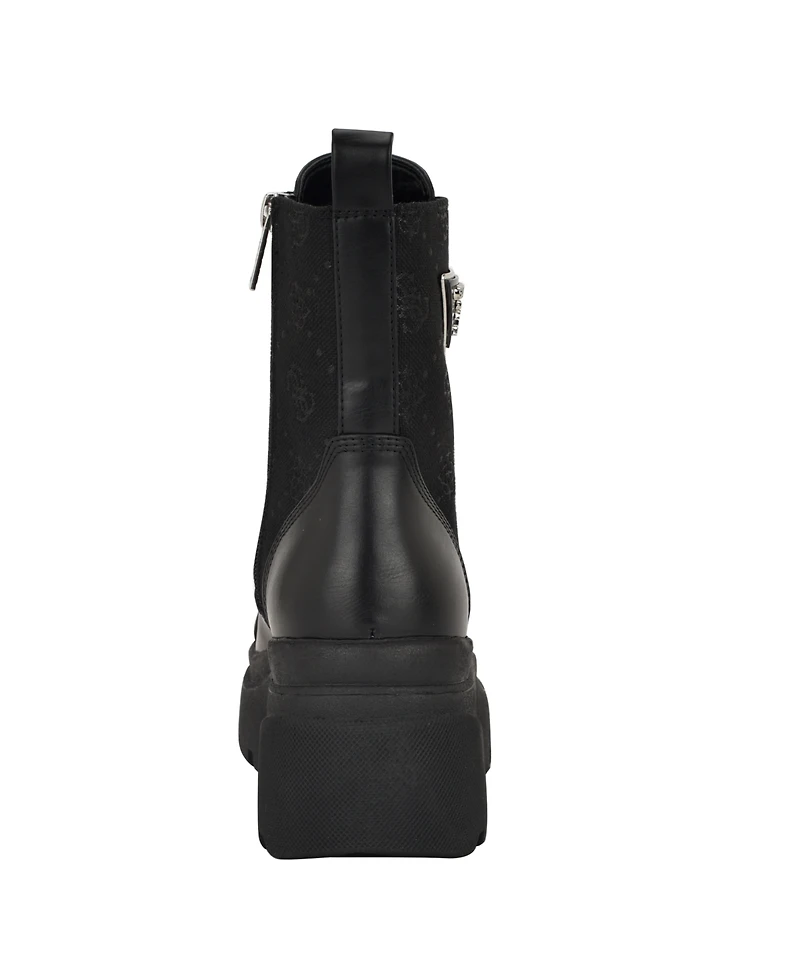 Guess Women's Yarini Platform Lug Combat Boots