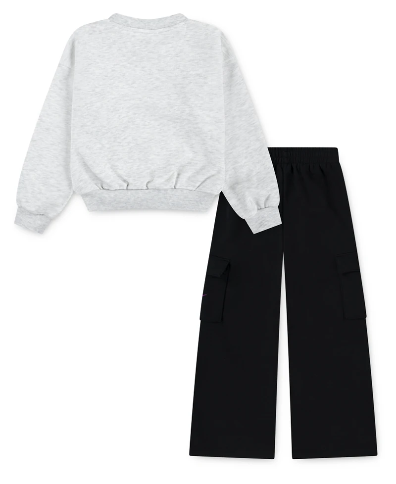 Nike Toddler and Little Girls 2-Piece Essentials Crewneck Cargo Pants Set