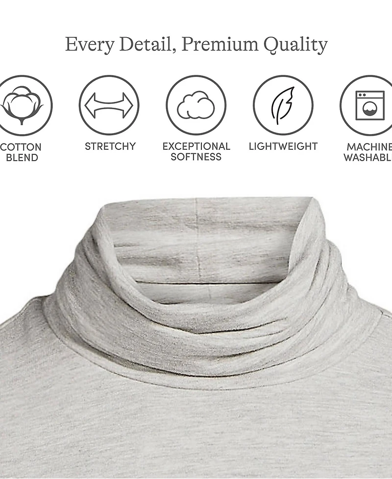 Lands' End Women's Tall Lightweight Jersey Skimming Long Sleeve Turtleneck