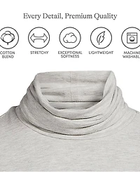 Lands' End Women's Tall Lightweight Jersey Skimming Long Sleeve Turtleneck