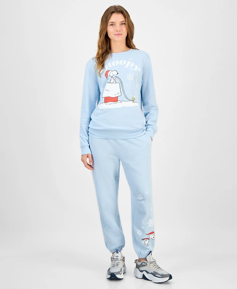 Love Tribe Juniors' Snoopy Holiday Graphic Cotton Sweatshirt