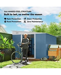 Outsunny 11' x 9' Metal Outdoor Storage Shed with Lockable Doors