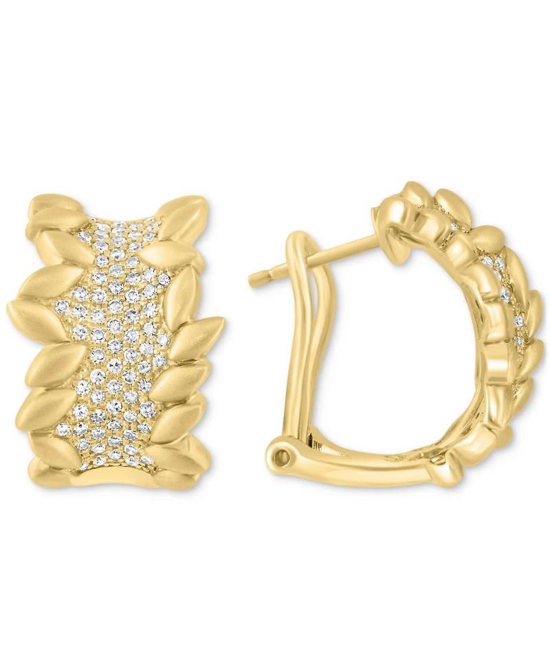 Effy Diamond Pave Vine Inspired Huggie Hoop Earrings (1/2 ct. t.w.) in 14k Gold