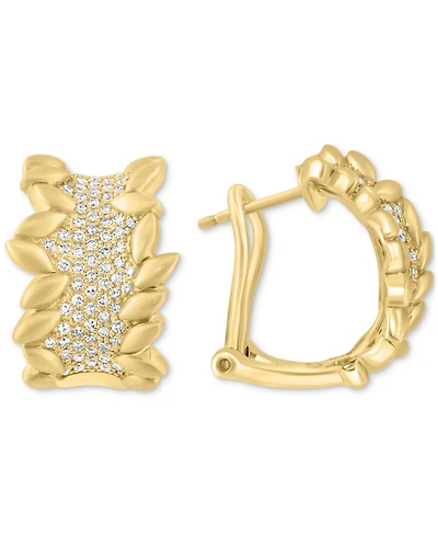 Effy Diamond Pave Vine Inspired Huggie Hoop Earrings (1/2 ct. t.w.) in 14k Gold