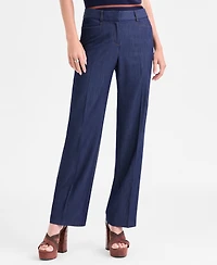 Tahari Asl Women's High-Rise Press-Pleat Denim Pants