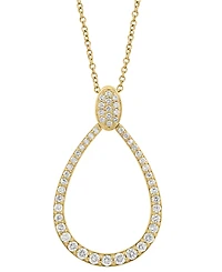 Effy Diamond Teardrop Pendant Necklace (3/4 ct. t.w.) in 14k Gold, 17" + 1" extender