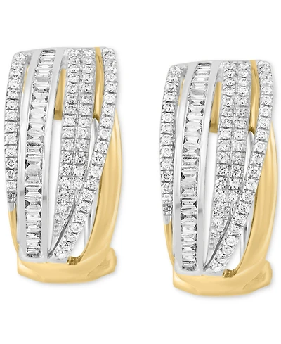 Effy Diamond Multirow Hoop Earrings (5/8 ct. t.w.) in 14k Gold