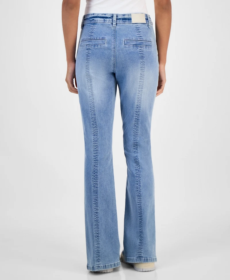 Dollhouse Juniors' Mid-Rise Seamed Bootcut Jeans